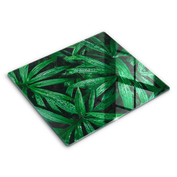 Tábua de corte de vidro Folhas de plantas