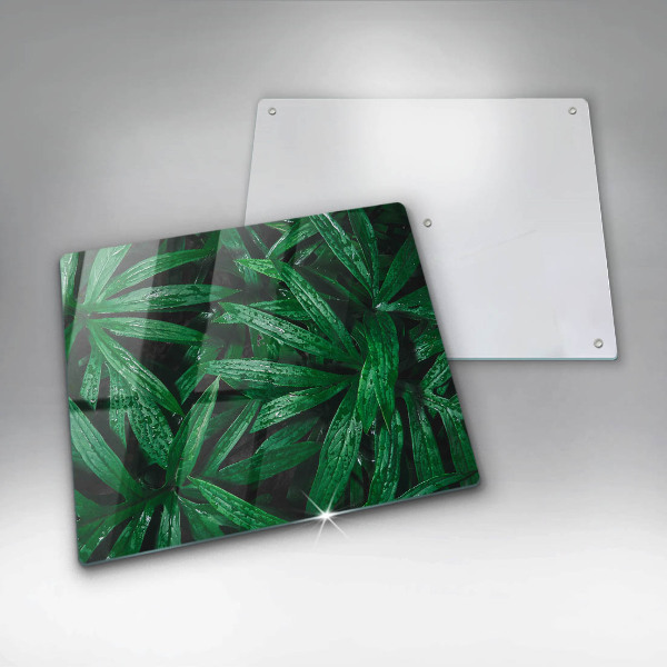 Tábua de corte de vidro Folhas de plantas