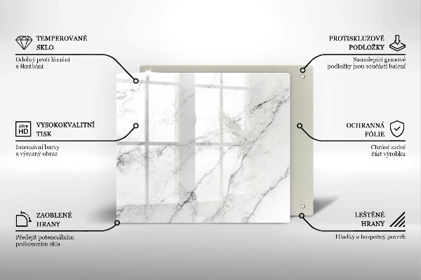 Tábua de corte de vidro Textura de mármore elegante