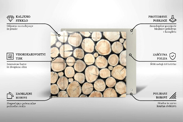 Tábua de vidro Troncos de árvores de madeira