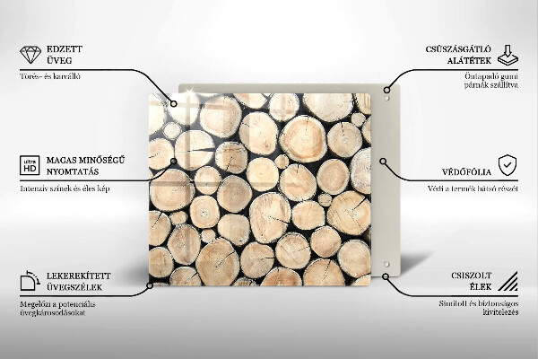 Tábua de vidro Troncos de árvores de madeira