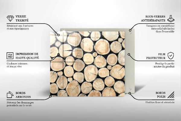 Tábua de vidro Troncos de árvores de madeira