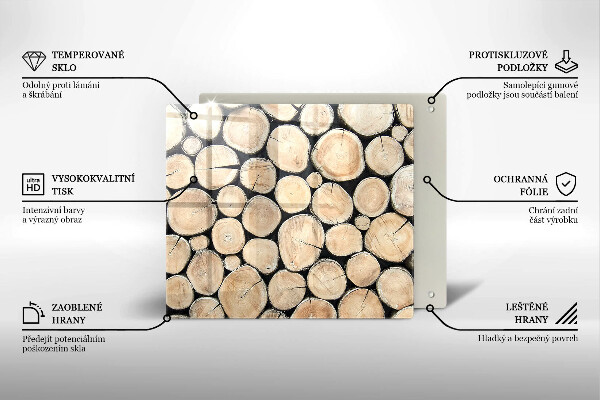 Tábua de vidro Troncos de árvores de madeira