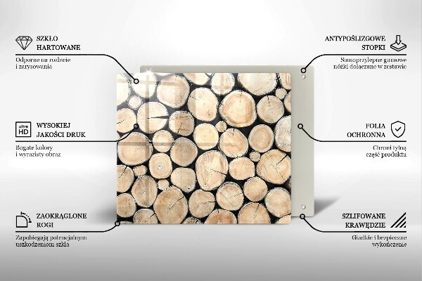 Tábua de vidro Troncos de árvores de madeira