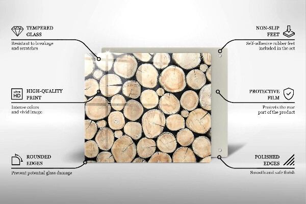 Tábua de vidro Troncos de árvores de madeira