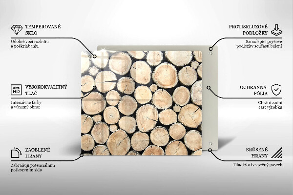 Tábua de vidro Troncos de árvores de madeira