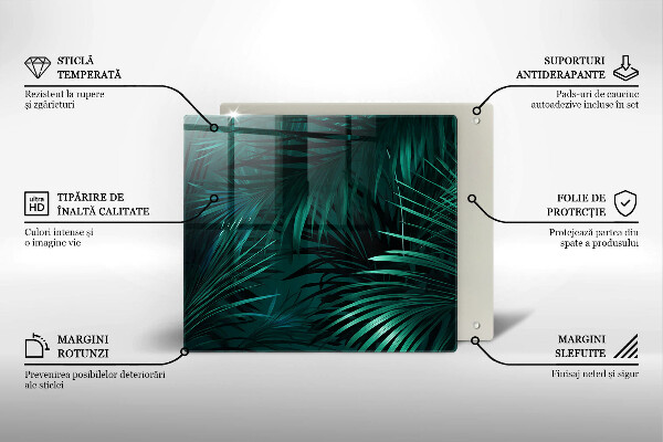 Tábua de cortar de vidro Folhas selvagens da selva