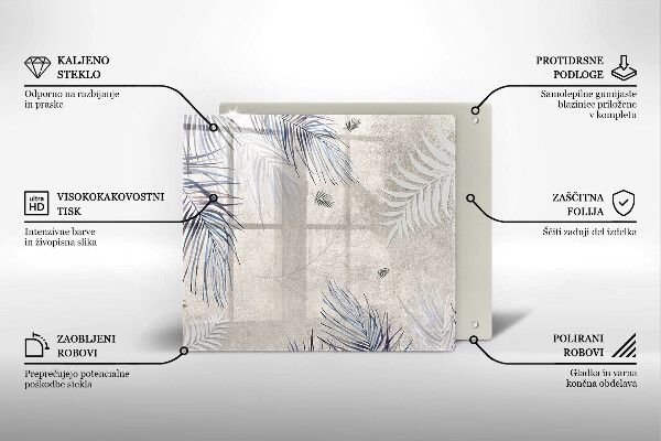 Tábua de corte de vidro Folhas sutis