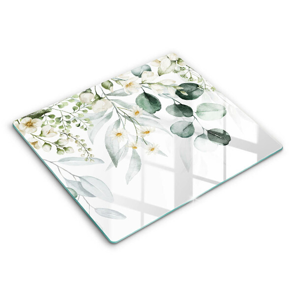 Tábua de vidro Plantas em aquarela