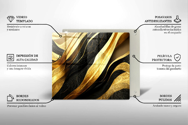 Tábua de corte de vidro Abstração elegante