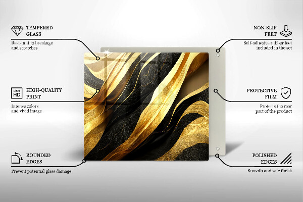 Tábua de corte de vidro Abstração elegante