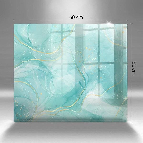 Tábua para cozinha Abstração azul e dourada