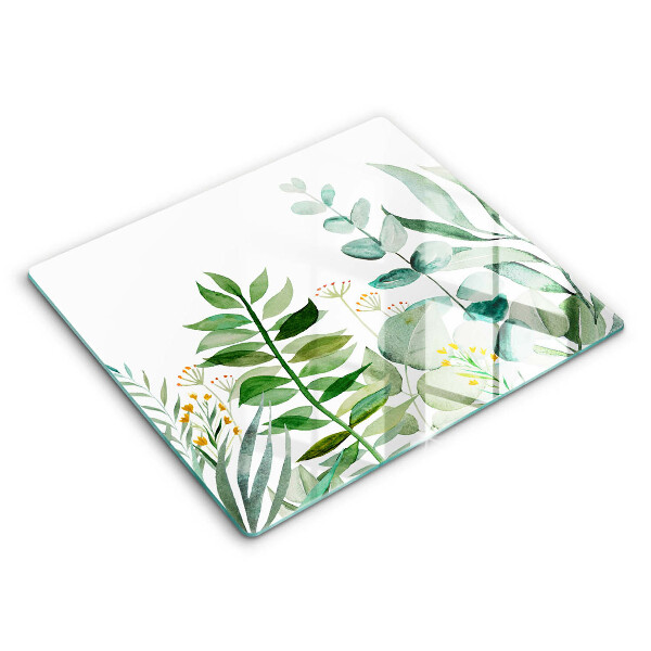 Tábua de vidro Ilustração de folhas de plantas