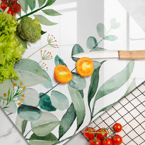 Tábua de vidro Ilustração de folhas de plantas