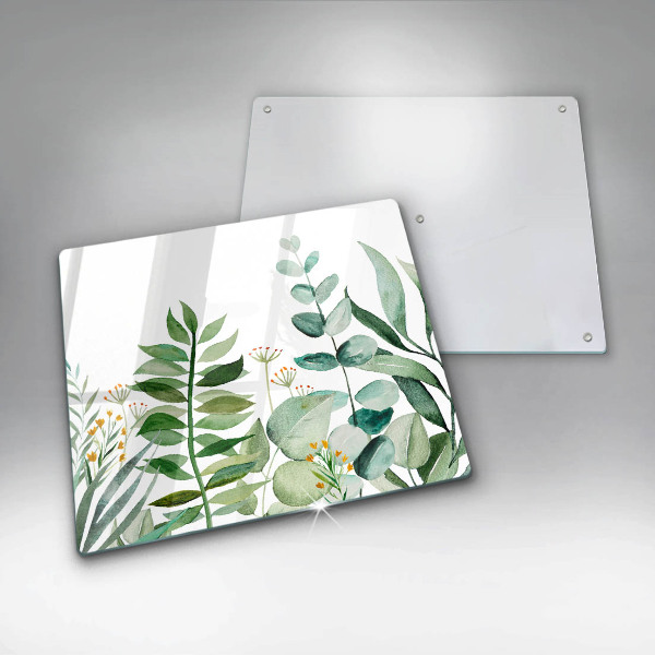 Tábua de vidro Ilustração de folhas de plantas