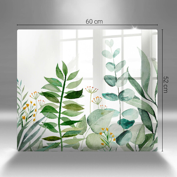 Tábua de vidro Ilustração de folhas de plantas