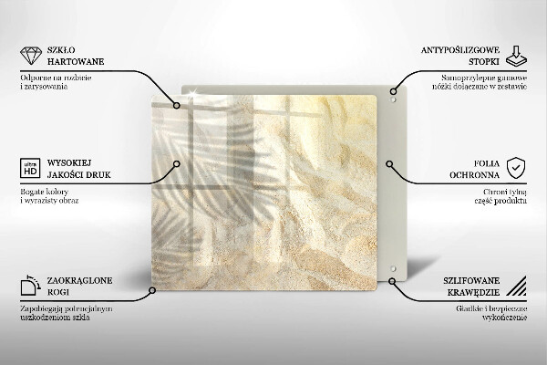 Tábua cozinha Folhas de palmeira e areia