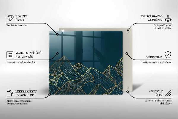 Tábua de cortar de vidro Montanhas abstratas