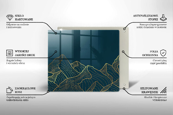 Tábua de cortar de vidro Montanhas abstratas