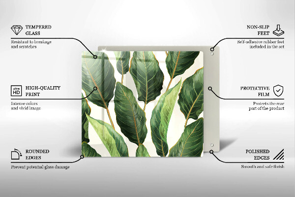 Tábua de cortar alimentos Folhas de bananeira