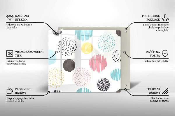 Tábua de vidro Formas pintadas