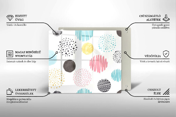 Tábua de vidro Formas pintadas