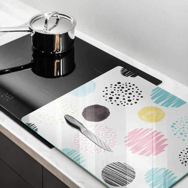 Tábua de vidro Formas pintadas