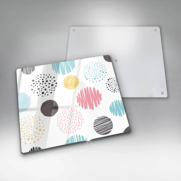 Tábua de vidro Formas pintadas