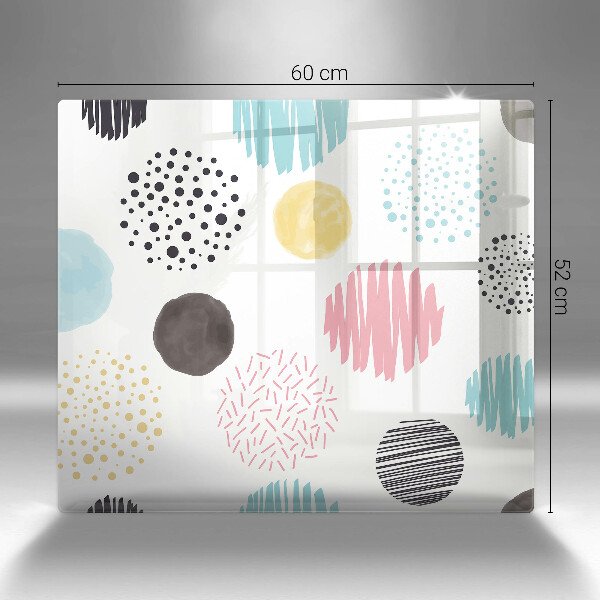 Tábua de vidro Formas pintadas