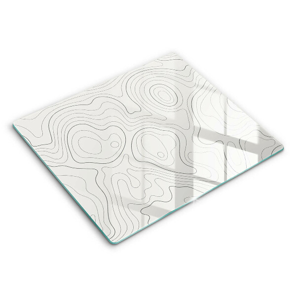 Tábua de cortar de vidro Design de arte de linha