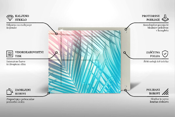 Tábua de corte de vidro Folhas pastéis