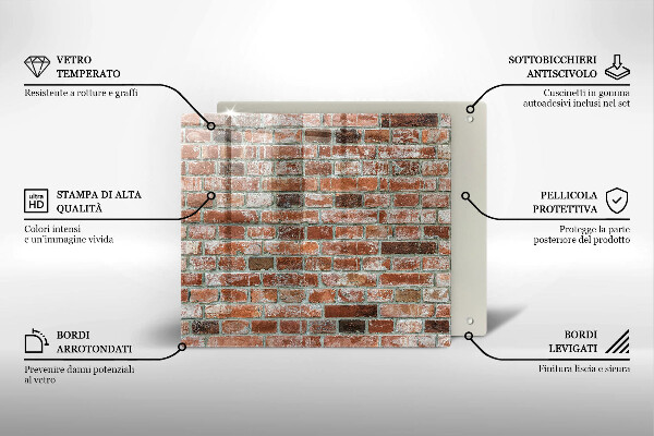 Tábua de cortar alimentos Parede de tijolos antigos