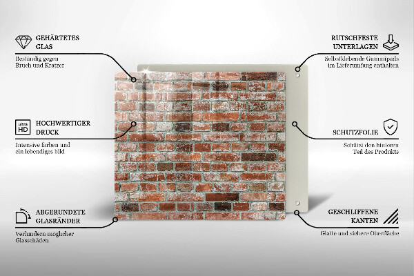 Tábua de cortar alimentos Parede de tijolos antigos