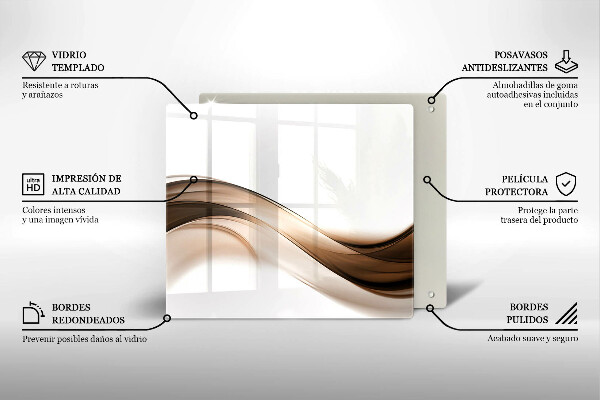 Tábua de vidro Linhas marrons abstratas