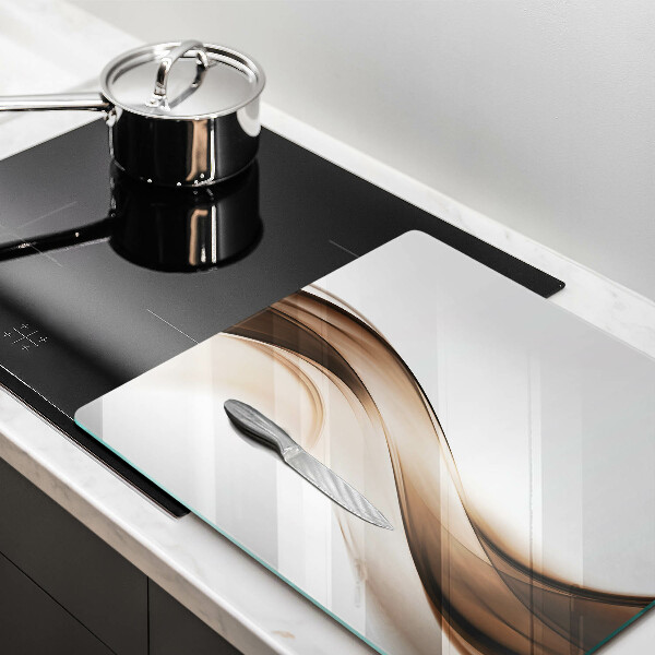 Tábua de vidro Linhas marrons abstratas