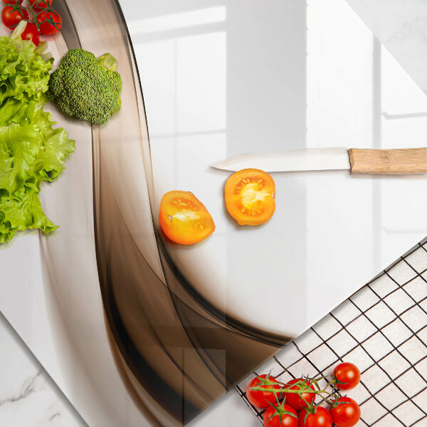 Tábua de vidro Linhas marrons abstratas