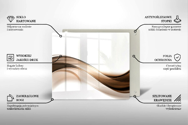 Tábua de vidro Linhas marrons abstratas