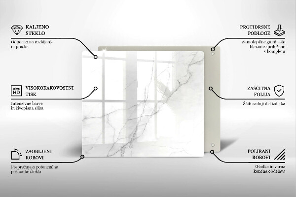 Tábua de corte de vidro Fundo de pedra de mármore