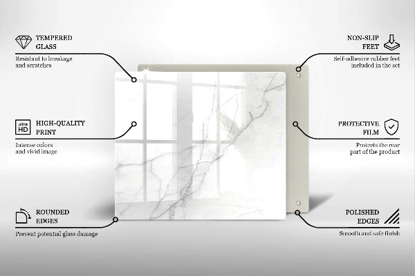 Tábua de corte de vidro Fundo de pedra de mármore