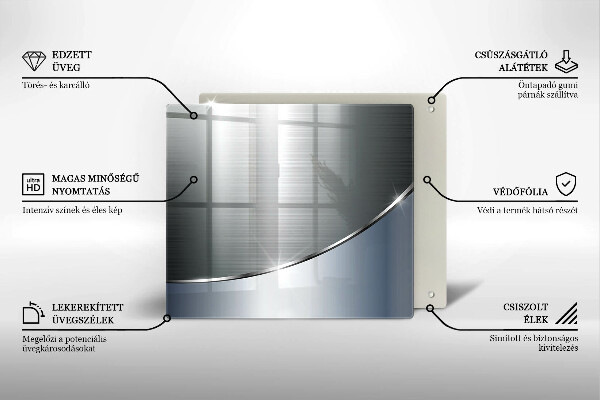Tábua de cortar de vidro Padrão de abstração de metal