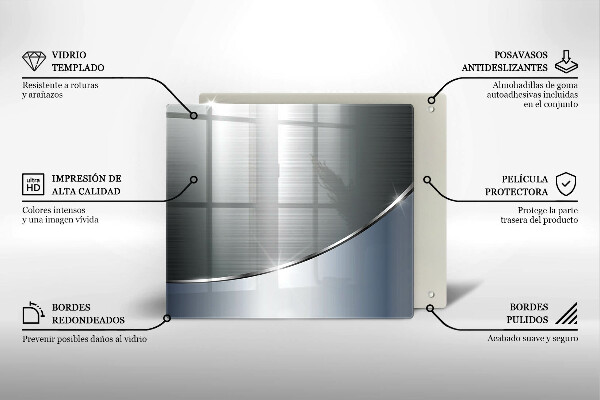 Tábua de cortar de vidro Padrão de abstração de metal