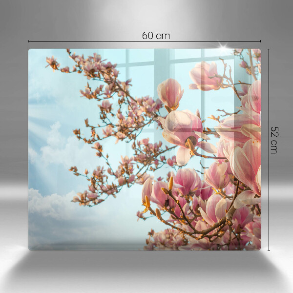 Tábua de cortar de vidro Árvore de flores rosa