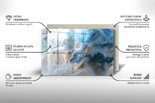 Tábua de vidro Textura de mármore