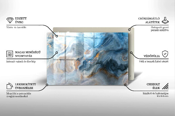 Tábua de vidro Textura de mármore