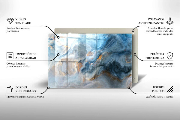 Tábua de vidro Textura de mármore