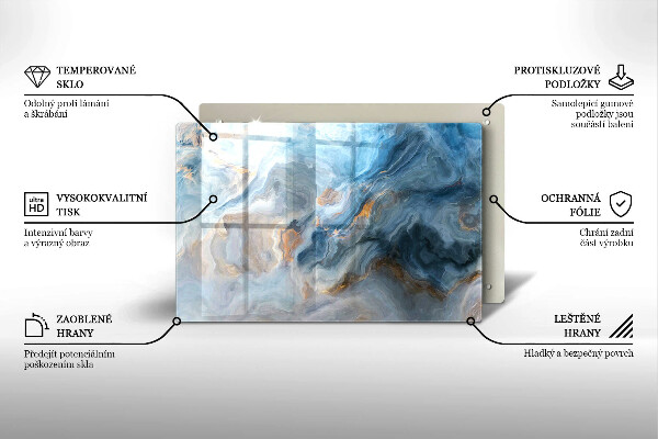 Tábua de vidro Textura de mármore