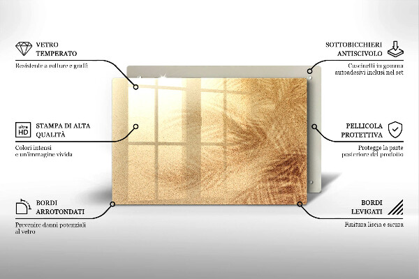 Tábua de cortar de vidro Férias na areia da praia