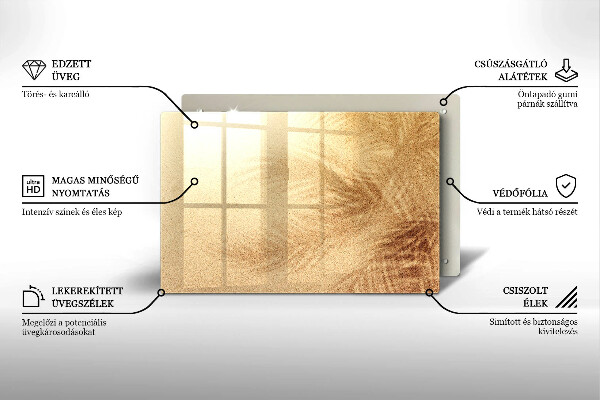 Tábua de cortar de vidro Férias na areia da praia