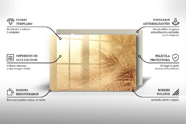 Tábua de cortar de vidro Férias na areia da praia