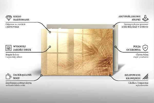 Tábua de cortar de vidro Férias na areia da praia